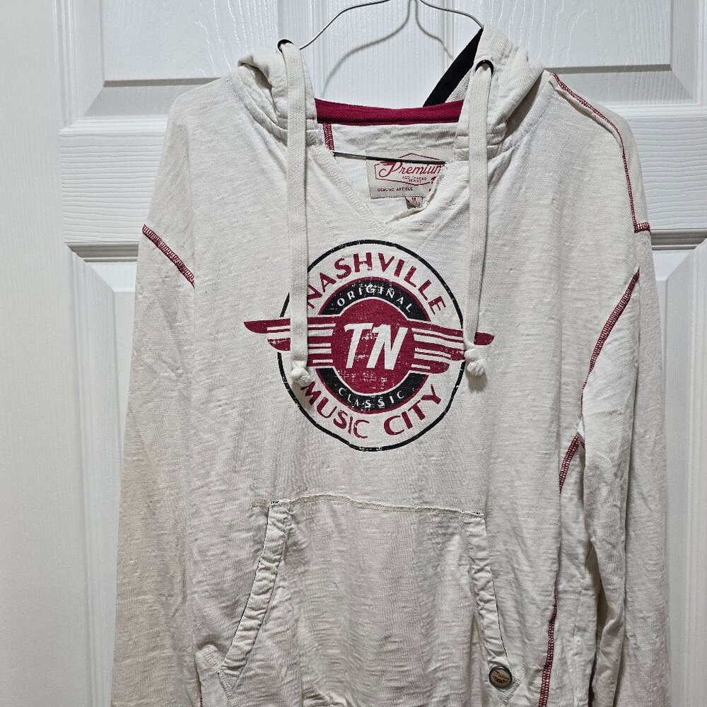 Brand Premium 51 Hoodie Unisex Medium Nashville Music City Grunge Red Thread